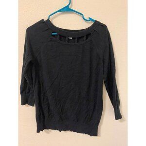 Mercer Street Studio Black Knit Sweater Women's Size Medium Granny Demure Y2K I9